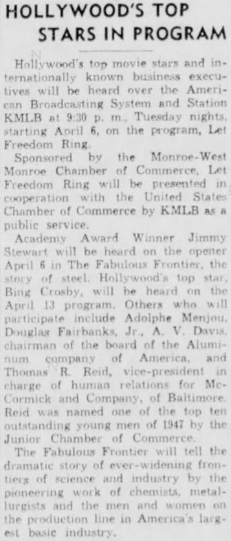 The Monroe (LA) News-Star diff pg and story 4-6-48
